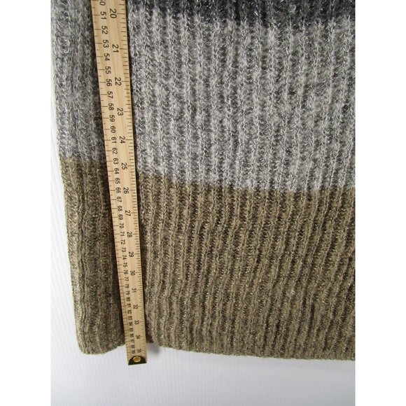 VINTAGE Sweater Dress Medium Peasant Striped Preppy Ann Stevens 90s - Picture 4 of 9